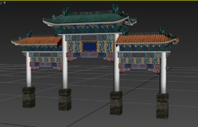 中式牌楼,牌坊塌陷模型
