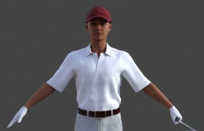 高尔夫球服男人 高尔夫球员 休闲打高尔夫男性角色