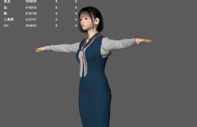 女职员职业套装 美女服务员 写实女性人物