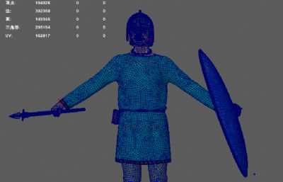 欧洲古代王国士兵 墨洛温王朝士兵 欧洲战士长茅盾牌