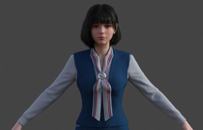 女职员职业套装 美女服务员 写实女性人物