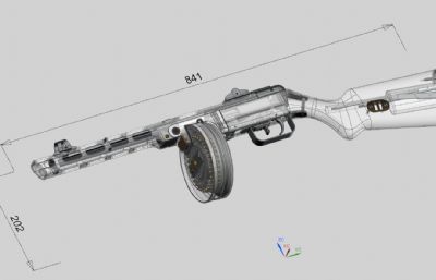 PPSh41 Submachine Gun波波沙冲锋枪