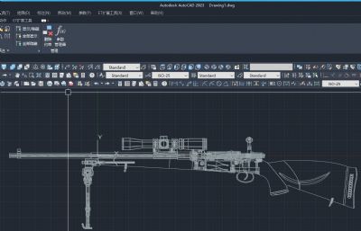 Mauser瑞典毛瑟1900步枪带两脚架栓动步枪带瞄准器