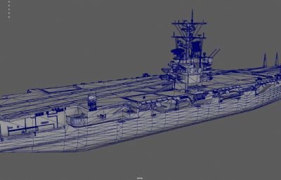 福莱斯特号航空母舰3D模型,多种格式,已塌陷
