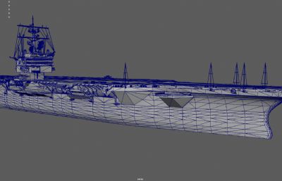 福莱斯特号航空母舰3D模型,多种格式,已塌陷