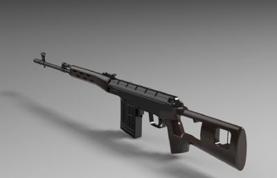 SVD Sniper Rifle苏联狙击步枪STP模型SolidWorks装配体UG