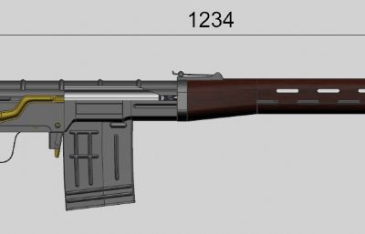 SVD Sniper Rifle苏联狙击步枪STP模型SolidWorks装配体UG