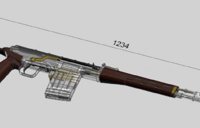 SVD Sniper Rifle苏联狙击步枪STP模型SolidWorks装配体UG