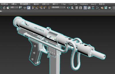 M3 Submachine Gun冲锋枪注油枪黄油枪STP,FBX模型