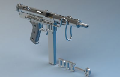 M3 Submachine Gun冲锋枪注油枪黄油枪STP,FBX模型