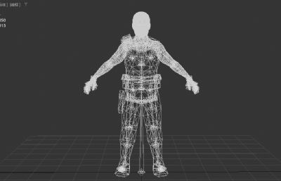 写实男性数字人/游戏特种兵/全身绑定