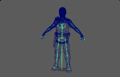 写实男性数字人/游戏特种兵/全身绑定