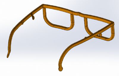 木制无鼻托眼镜框