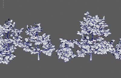 树木植物 园林树木合集塌陷模型