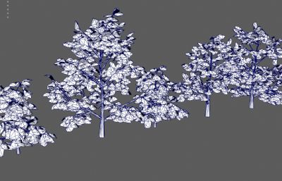 树木植物 园林树木合集塌陷模型