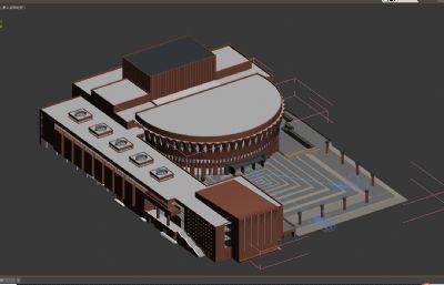 新清华学堂整体效果3dmax模型