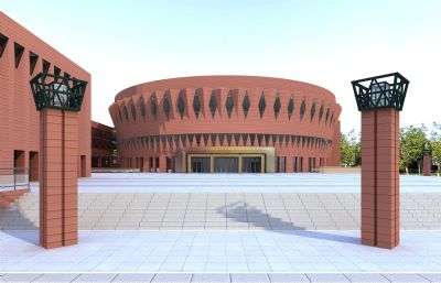新清华学堂整体效果3dmax模型