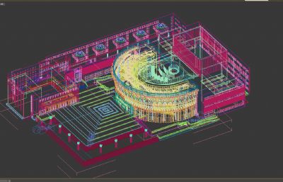 新清华学堂整体效果3dmax模型