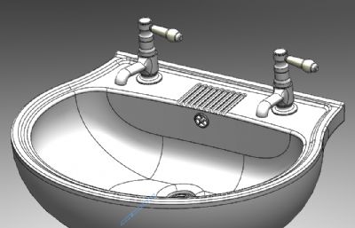 洗手盆洗脸盆模型