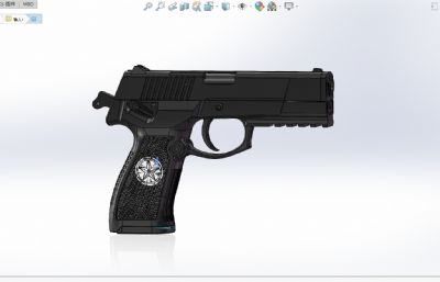 QBZ-92式手枪外观solidworks模型