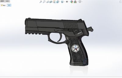 QBZ-92式手枪外观solidworks模型