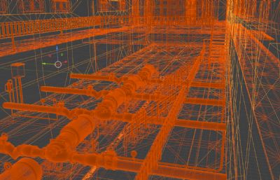 水厂泵泵房 供水泵 配电室 数字孪生三维模型