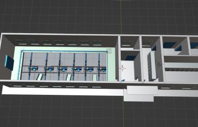 水厂泵泵房 供水泵 配电室 数字孪生三维模型