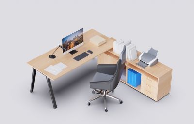 办公桌椅-办公家具-建模渲染