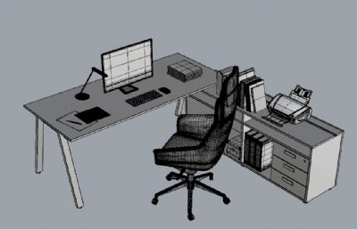 办公桌椅-办公家具-建模渲染