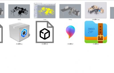 办公桌椅-办公家具-建模渲染