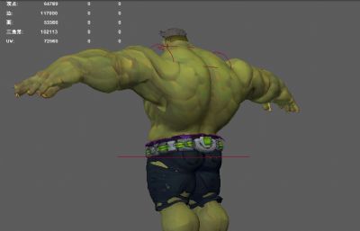 绿巨人浩克 游戏卡通人物 有绑定