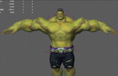 绿巨人浩克 游戏卡通人物 有绑定