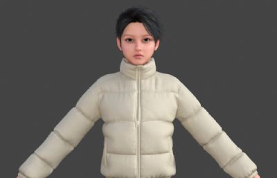 女孩冬装模型 漂亮羽绒服女孩