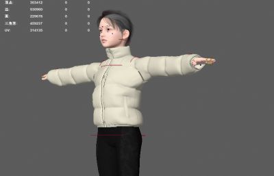 女孩冬装模型 漂亮羽绒服女孩