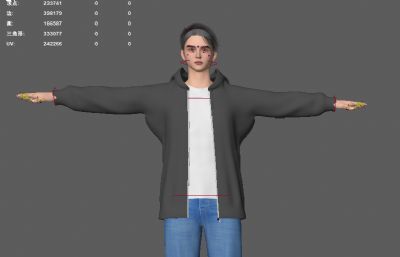 数字虚拟人 游戏帅哥 年轻男人