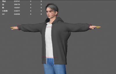 数字虚拟人 游戏帅哥 年轻男人