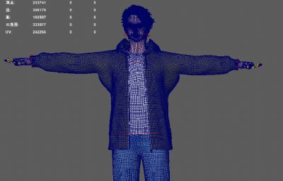 数字虚拟人 游戏帅哥 年轻男人