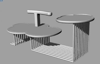 造型公共座椅-公共设施-建模渲染