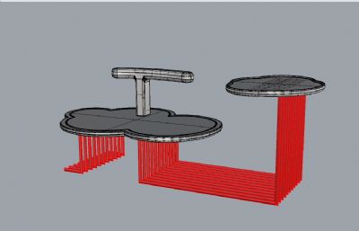 造型公共座椅-公共设施-建模渲染
