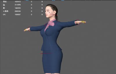 女职员 空姐套装 美女服务员  职业装时尚服装