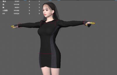 漂亮连衣裙女孩 时尚女人 年轻城市女青年