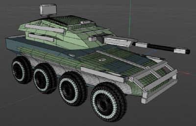 LOW-低聚面模块化可拼装模型坦克装甲
