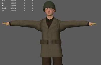 20世纪二战军人士兵 游戏人物