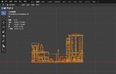 废弃城市社区街道场景  城市拥挤街道一角卡通风格场景