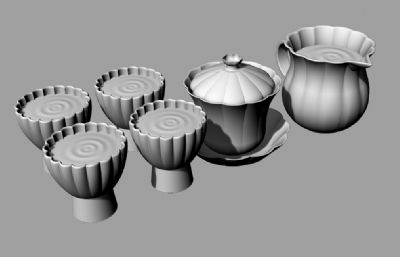 茶具设计-玻璃茶具-建模渲染