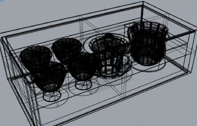 茶具设计-玻璃茶具-建模渲染
