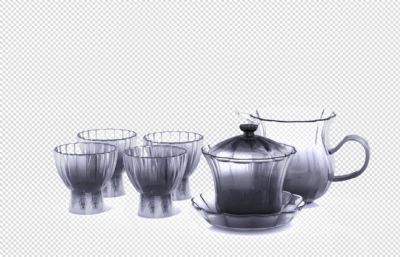 茶具设计-玻璃茶具-建模渲染