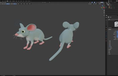 卡通风格的老鼠3d模型