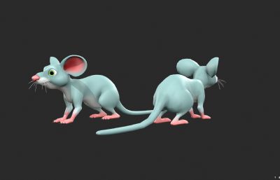 卡通风格的老鼠3d模型