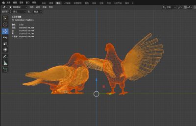 写实风格的几只鸽子动物模型